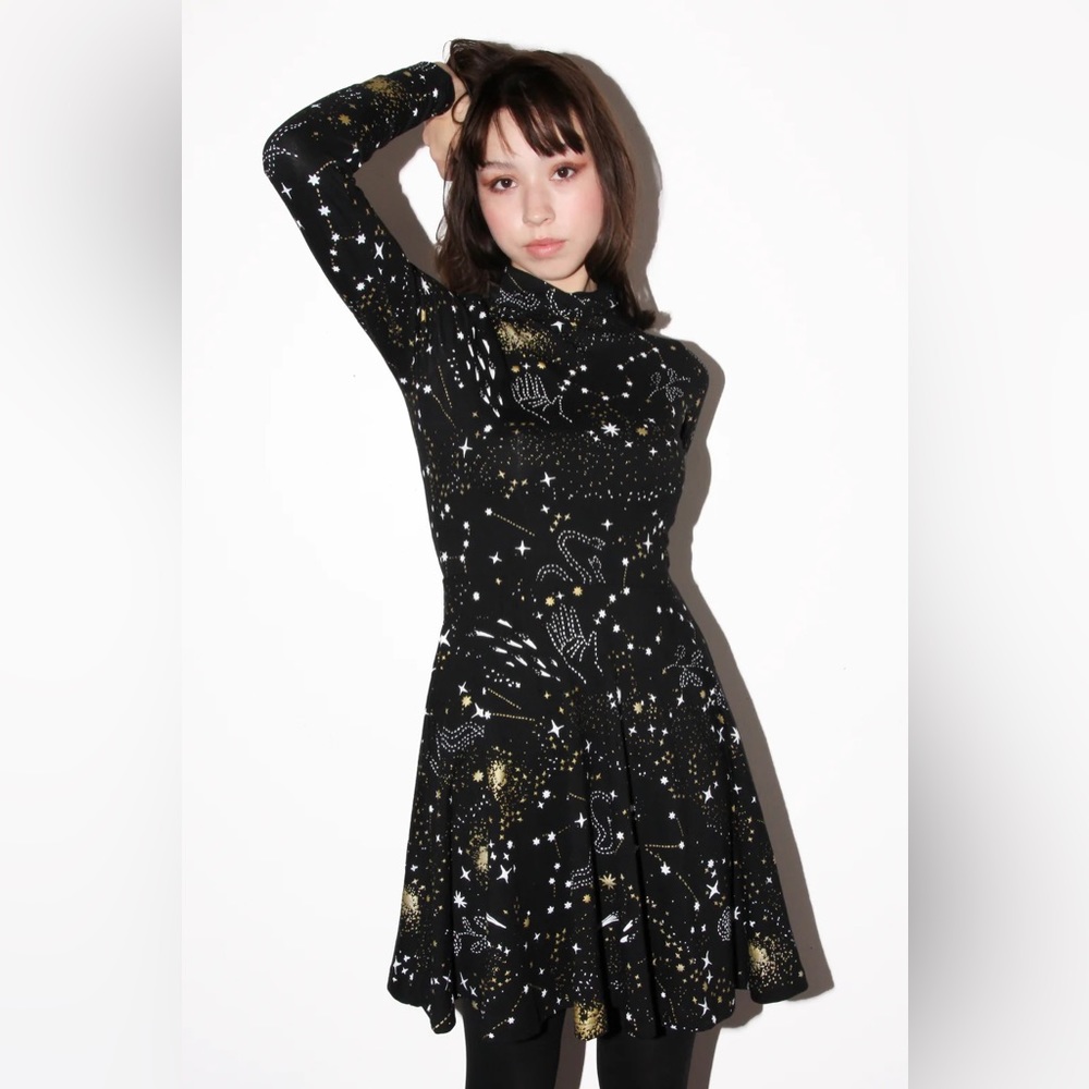 Handmade Thief and Bandit Stardust Turtleneck Twirl Dress